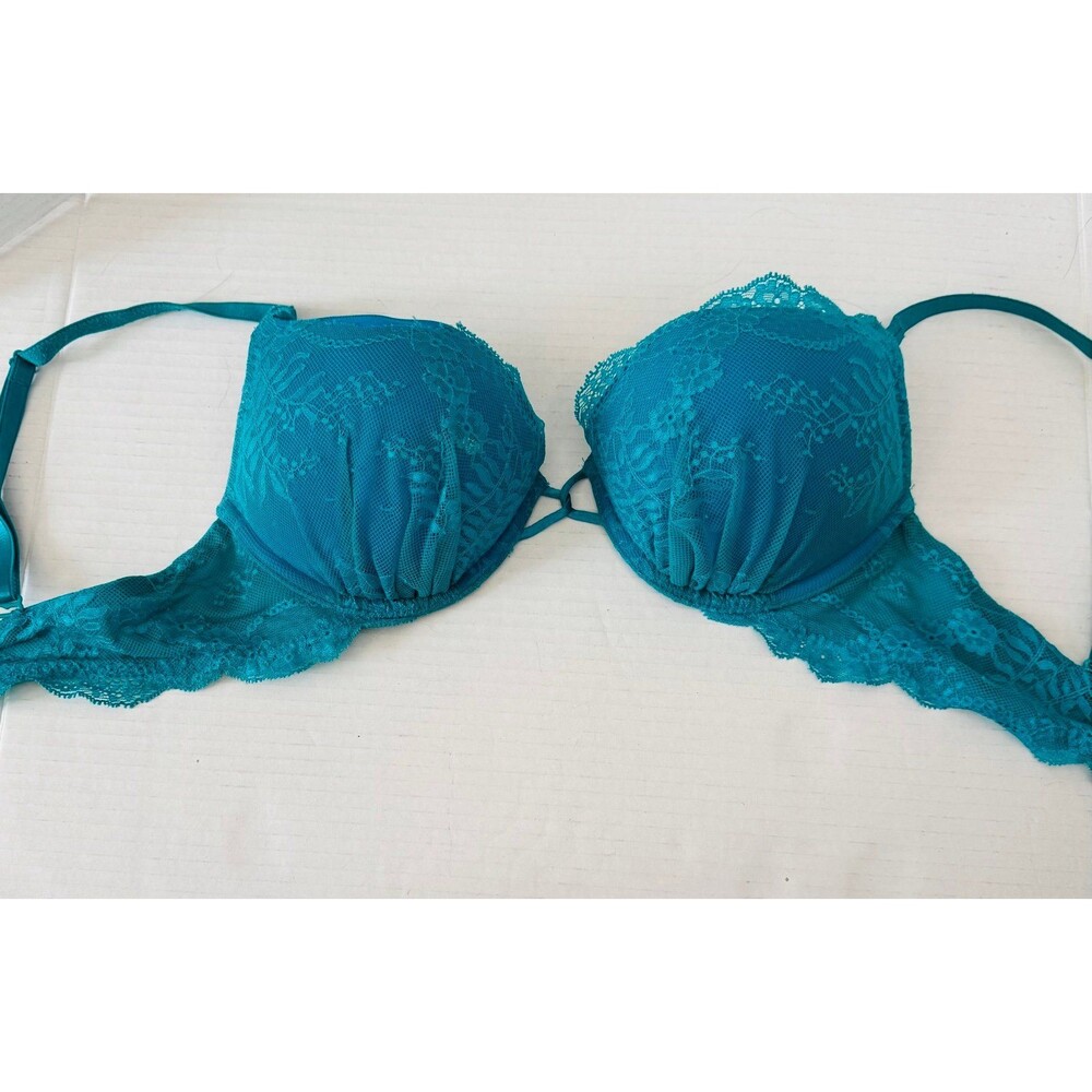 Vtg 2000s Victoria’s Secret Bombshell Miraculous Push Up Bra Add-2-Cups 34B Lace
